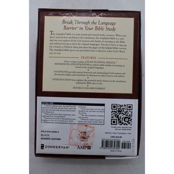 Amplified Thinline Bible, Compact, Bonded Leather, Black - Picture 13 of 13